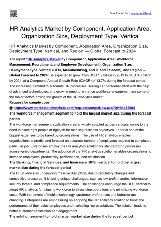 HR Analytics Market by Component, Application Area, Organization Size