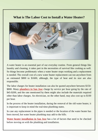 Cost to Install a Water Heater