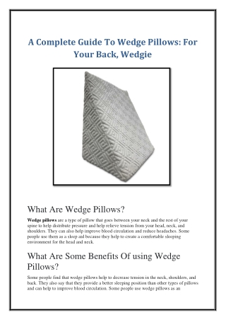 A Complete Guide To Wedge Pillows