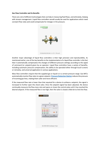 Gas Flow Controller and Its Benefits