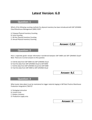 Get SAP C_S4CWM_2202 Certification Dumps With Latest PDF