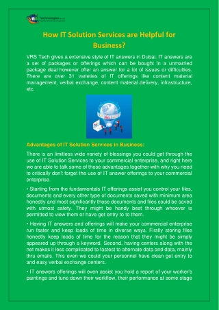 How IT Solution Services are Helpful for Business (1)