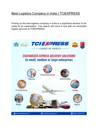 Best Logistics Company in India | TCIEXPRESS