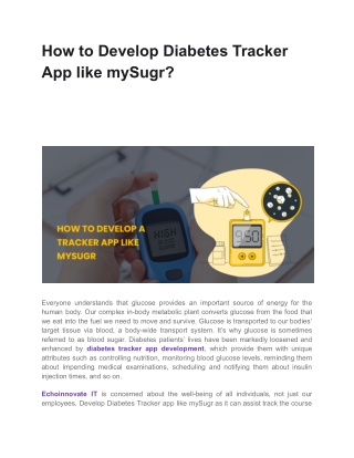 Diabetics App Development