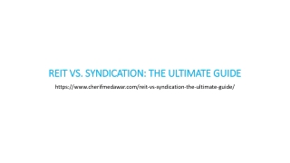 REIT VS. SYNDICATION: THE ULTIMATE GUIDE