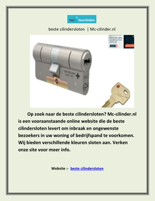 beste cilindersloten  | Mc-cilinder.nl