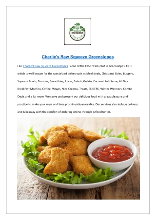 5% off - Charlie's Raw Squeeze Greenslopes Menu, QLD