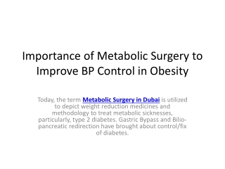 Importance of Metabolic Surgery to Improve BP Control pdf sharing