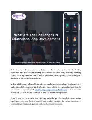 What Are The Challenges In Educational App Development