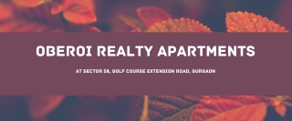 Oberoi Sector 58, Golf Course Extension Road At Gurgaon - PDF