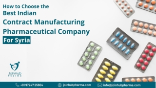 How to Choose the Best Indian Contract Manufacturing Pharmaceutical Company For Syria