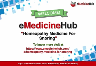 Homeopathy Medicine for Snoring