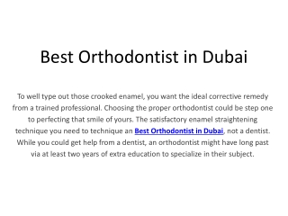 Best Orthodontist in Dubai