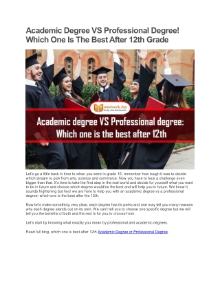 Academic Degree VS Professional Degree