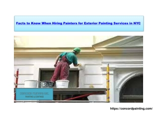 Facts to Know When Hiring Painters for Exterior Painting Services in NYC