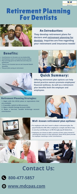 Retirement Planning for Dentists | MDcpas