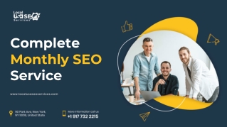 Complete Monthly SEO Service - Local USA SEO Services