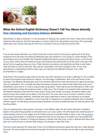 Why You Should Spend More Time Thinking About best liver detox at home