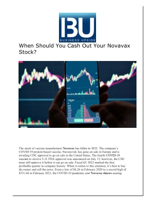 When Should You Cash Out Your Novavax Stock