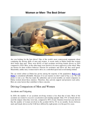 Women or Men the best driver
