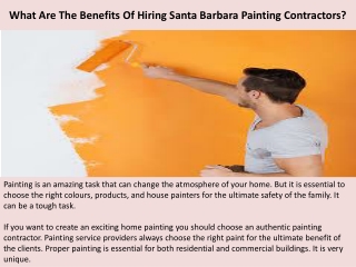 What Are The Benefits Of Hiring Santa Barbara Painting Contractors?