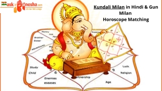 Kundali Milan in Hindi & Gun Milan  Horoscope Matching