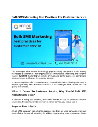 Bulk SMS Marketing Best Practices For Customer Service