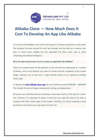 Alibaba Clone — How Much Does It Cost To Develop An App Like Alibaba