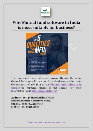 Why Mutual fund software in India is most suitable for business