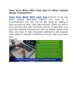 Does Varo Work With Cash App To Allow Instant Money Transaction