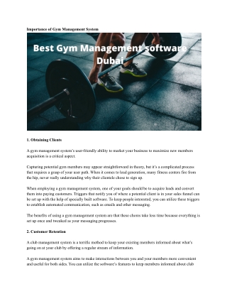 Best Gym Management software Dubai
