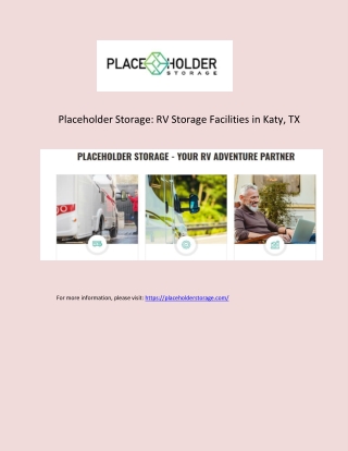 RV Storage Facilities in Katy, TX - Placeholder Storage