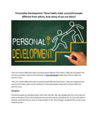 Personality Development These habits make successful people different from others, how many of you are there