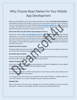 Why Choose React Native For Your Mobile App Development