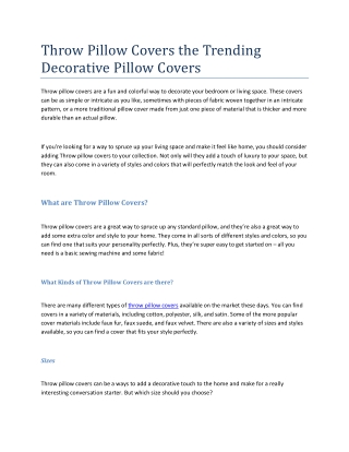 Throw Pillow Covers the Trending Decorative Pillow Covers