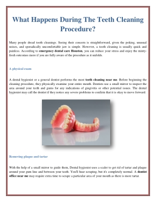 What Happens During The Teeth Cleaning Procedure?