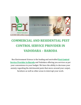 RESIDENTIAL PEST CONTROL Baroda