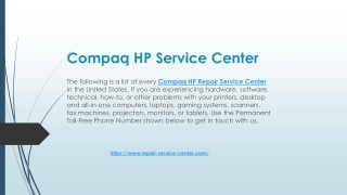 Compaq HP Service Center