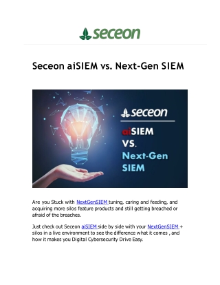 Seceon aiSIEM vs. Next-Gen SIEM