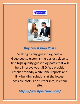 Buy Guest Blog Posts | Guestpostsale.com