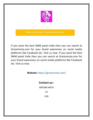 best smm panel Groominstacom