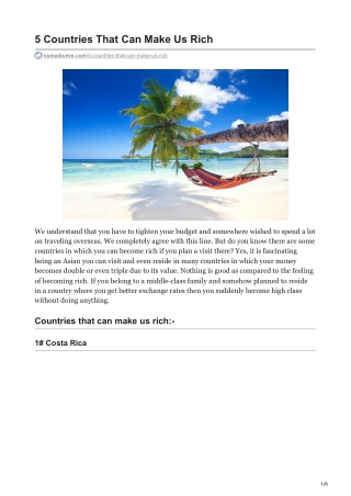 5 Countries That Can Make Us Rich