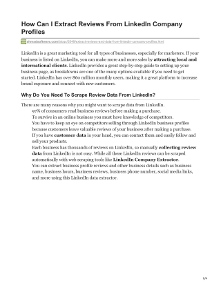 How Can I Extract Reviews From LinkedIn Company Profiles
