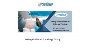 Coding Guidelines For Allergy Testing