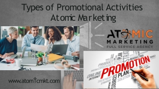 Types of Promotional Activities - Atomic Marketing