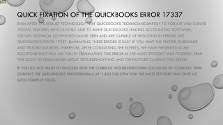 A quick guide to rectify QuickBooks Error 17337