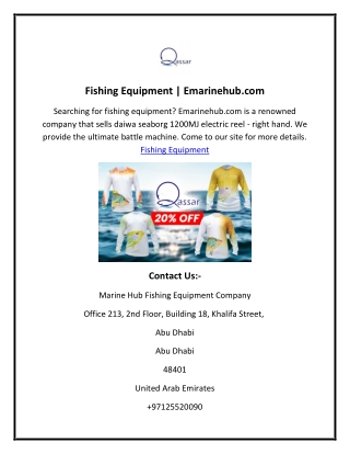 Fishing Equipment  Emarinehub