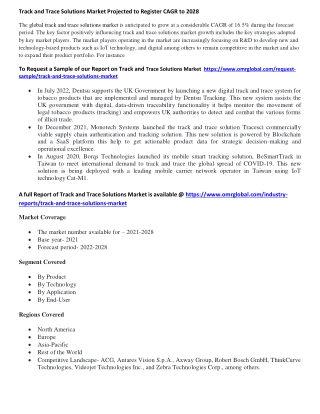Track and Trace Solutions Market