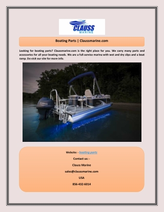 Boating Parts  Claussmarine