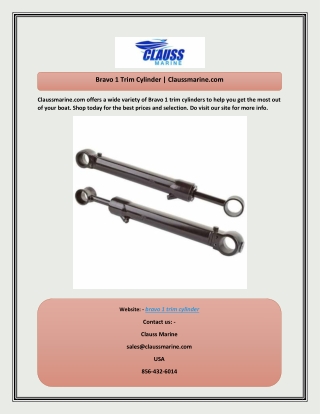 Bravo 1 Trim Cylinder Claussmarine
